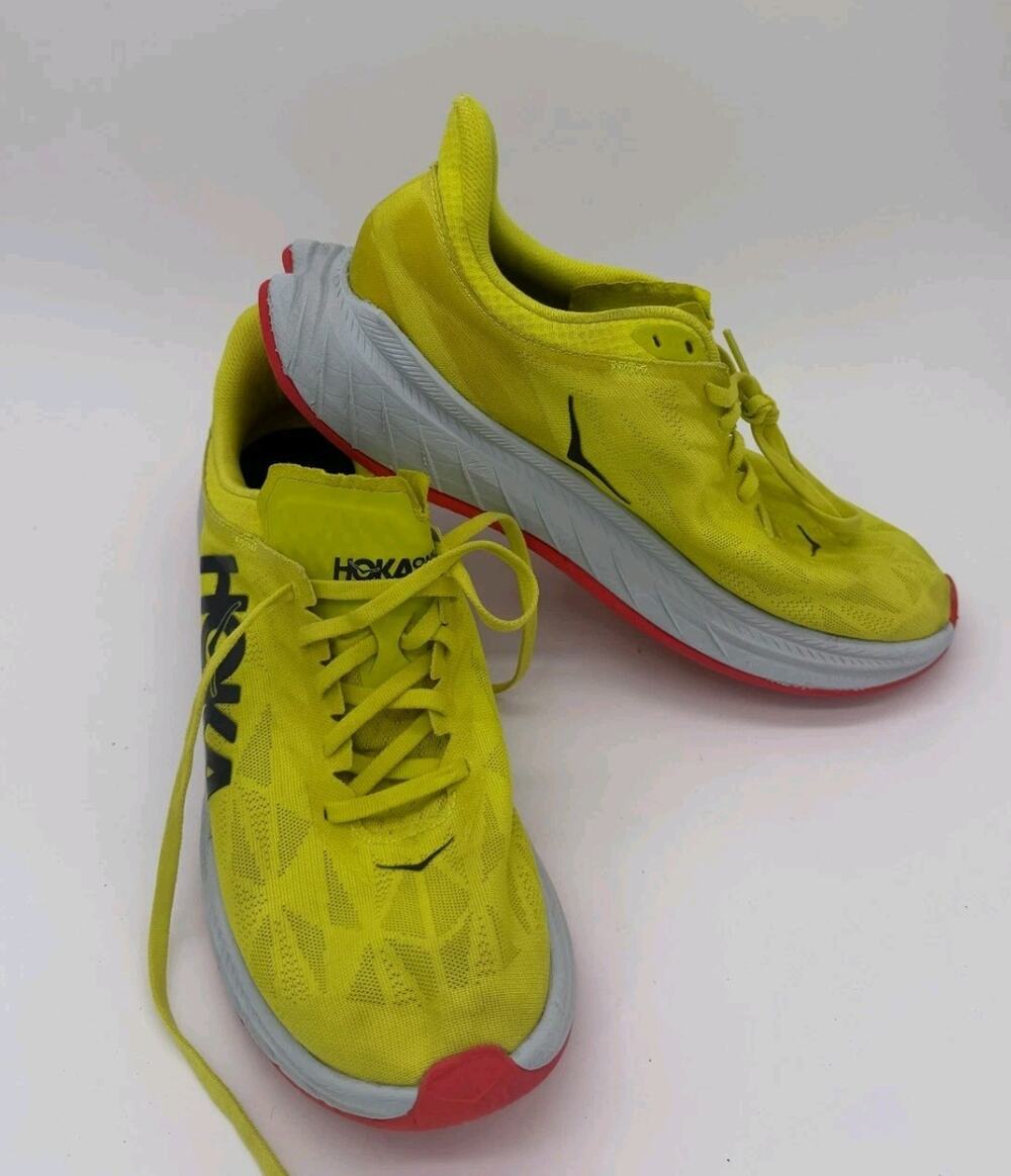 Hoka One One Womens Carbon X 2 1113527 EPFS Yellow Running Shoes Size 10.5B